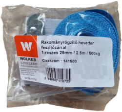 Wtools Rakományrögzítő csatos, fém feszítőzárral, egyrészes, 25mmx2, 5m 500kg-ig, kék