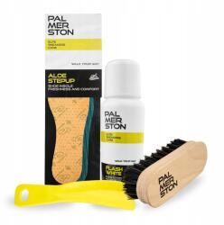 Palmerston Fehér paszta kanálbetéttel és cipőkefével 4in1 szett Palmerston (Zestaw do czyszczenia i ochrony butów)