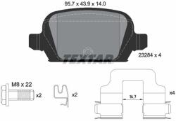 TEXTAR Sada brzdových platničiek kotúčovej brzdy TEXTAR 2328404 (2328404)