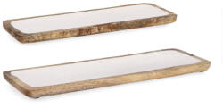 Bizzotto Set 2 tavi lemn mango maro email alb Knososs 38x12x2h, 46x15x2h (0550909) Tava