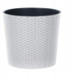 Prosperplast Ghiveci Decorativ Prosperplast Rato pentru Flori, Imitatie Ratan, 31x27.3 cm, Alb (DRTUS300L-S449)