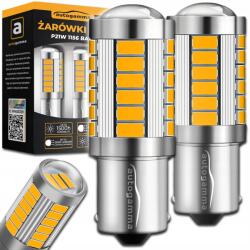 Auto Gamma Izzó P21W 1156 BA15S 33 x Led Smd Narancssárga Irányjelző 2 db