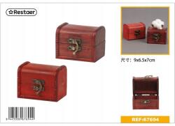  Antik fából készült doboz fém csattal (481803585)