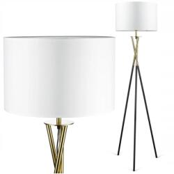 Interlook Modern Állólámpa E27 Fém Háromlábú Lámpabúra Arany 143cm (HM112-WHITE-V2)