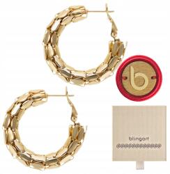 Blingart Fülbevaló sebészeti acél aranyozott kerek patentos stift Blingart (pozłacane kolczyki koła SK0261#Z)