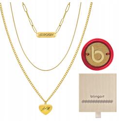 Blingart Női aranyozott sebészeti acél nyaklánc kaszkád gravírozással Blingart (naszyjnik pozłacany z grawerem SZ0645#Z)