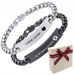 STEELOVA Acél karkötők Pároknak gravírozással Ajándék (BSP090)