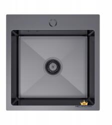 WaterMark Acél mosogató fekete grafit 46cm 46x45 Pvd szifon WaterMark (WaterMark4645)