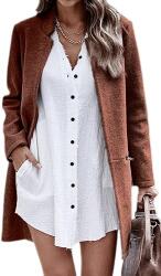  Angashion Női Kabát Őszi Hosszú Ujjú Cipzáras Zsebek M