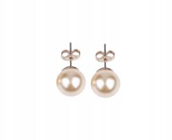  Női fülbevaló, kicsi, egyes darab, Preciosa Ecru gyöngyökkel, esküvőre, lakodalomra (SRBD-92A)