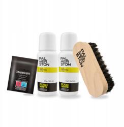 Palmerston Fehér cipőkrém x2 kefével és zsebkendővel 4in1 szett Palmerston (Zestaw do czyszczenia i ochrony butów)