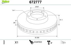 VALEO Disc frana VALEO COATED 672777 (672777)