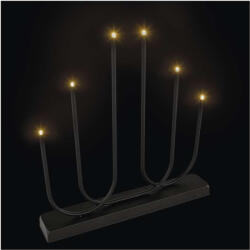 EMOS EMOS DCAW24, LED gyertyatartó, fém, fekete, 40 cm, 2x AA, beltéri, meleg fehér (DCAW24)