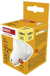 EMOS EMOS ZL8F52, LED izzó Basic MR16 fehér/ GU10 / 10 W (72 W) / 1000 lm / Meleg fehér (ZL8F52)