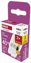 EMOS EMOS ZQ9E23-2, LED izzó Classic JC / G9 / 4, 2 W (40 W) / 470 lm / Természetes fehér / 2 pcs (ZQ9E23-2)