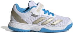 adidas Courtflash Kids Comfort Closure Tennis Shoes Ftwr White/Cyber Met. /Lucid Aquamarine Gyerekteniszcipő EUR 32
