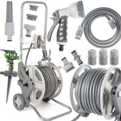  Praktikus 50m-es Kerti Tömlőkocsi Szett - Öntözőpisztollyal és Öntözőfejjel (STERN-SDH214 SDH215 SDH216)