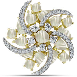  Arannyal Bevont Ezüst Bross Gyöngyházzal, Y62632