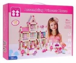 Jokomisiada Wooden building blocks for children 3+ Pink MEGA set 268 pcs. Lock for booklets