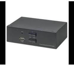 Manhattan Displayport 1.2 Kvm Switch 2-Port, 4K@60Hz, Usb-A/3.5Mm Audio/Mic Connections, Cables Included, Audio Support, Control 2X Computers