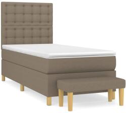 vidaXL tópszínű szövet rugós ágy matraccal 100 x 200 cm (3137457) (3137457)