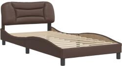 vidaXL barna műbőr ágykeret fejtámlával 100 x 200 cm (3207983) (3207983)