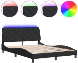 vidaXL fekete bársony ágykeret LED-világítással 120 x 200 cm (3213845) (3213845)