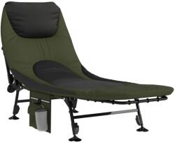 vidaXL zöld összecsukható horgászágy állítható sárgyűjtő lábakkal (4006422) (4006422)