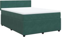 vidaXL sötétzöld bársony rugós ágy matraccal 160x200 cm (3287779) (3287779)