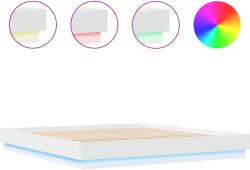 vidaXL fehér ágykeret LED-világítással 180 x 200 cm (3209772) (3209772)