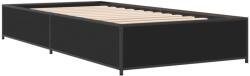 vidaXL fekete szerelt fa és fém ágykeret 75 x 190 cm (845121) (845121)