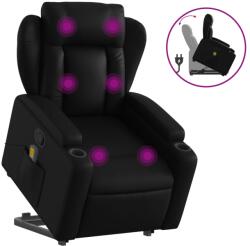 vidaXL fekete műbőr dönthető masszázs- és állófotel (3204551) (3204551)