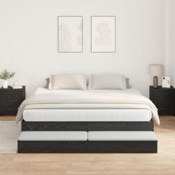 vidaXL Ágykeret tárolóval Musta tammi 236.5 x 200 x 31.5 cm Faanyag (3335622) (3335622)