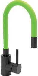 TOYA mosogató csaptelep flexibilis csővel, fekete-zöld (75779)