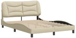 vidaXL krémszínű szövet ágykeret fejtámlával 140 x 200 cm (3207777) (3207777)