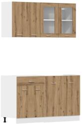 vidaXL 4 darabos konyhaszekrény készlet Kézműves tölgy műszaki fa (3328574) (3328574)