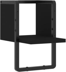 vidaXL fekete fali polc rúddal 20 x 25 x 30 cm (836273) (836273)