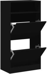 vidaXL fekete szerelt fa cipőszekrény 60x34x116 cm (840016) (840016)