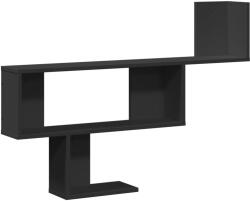 vidaXL fekete szerelt fa fali polc 100 x 15 x 70 cm (853192) (853192)
