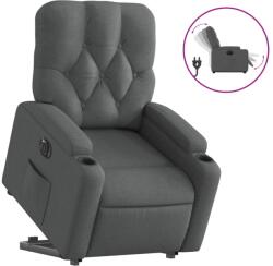 vidaXL elektromos felállást segítő sötétszürke szövet dönthető fotel (3204735) (3204735)