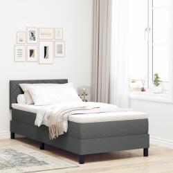 vidaXL Boxspring ágy matraccal Sötétszürke 90 x 200 cm szövet (3338735) (3338735)