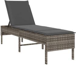 vidaXL szürke polyrattan napozóágy párnával 55x200x44 cm (4104102) (4104102)