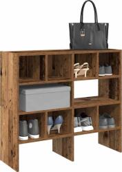 vidaXL cipőtartók 2 db egymásra rakható régi fa 89, 5x30x40 cm (858854) (858854)