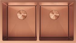 Mexen Binox, 2 rekeszes rozsdamentes mosogató 800 x 450 mm, szálcsiszolt réz, méhsejtminta, 6421802000-65HC (6421802000-65HC)