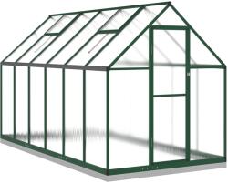 vidaXL zöld alumínium melegház alapvázzal 334x169x202 cm (3266330) (3266330)