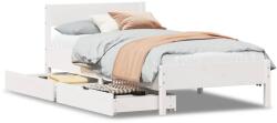 vidaXL fehér tömör fenyőfa ágy matrac nélkül 90 x 200 cm (3301759) (3301759)