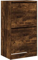 vidaXL füstös tölgy cipőszekrény 2 kihajtható fiókkal 60x42x108 cm (3214389) (3214389)