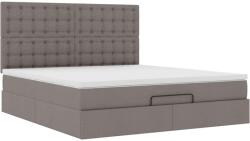 vidaXL Oszmán ágykeret matraccal tópszín 160x200cm szövet (3313338) (3313338)