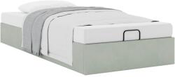 vidaXL Ottomán ágykeret matrac nélkül Világosszürke 100x200 cm bársony (3310943) (3310943)