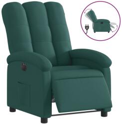 vidaXL sötétzöld szövet elektromos dönthető fotel (3204074) (3204074)